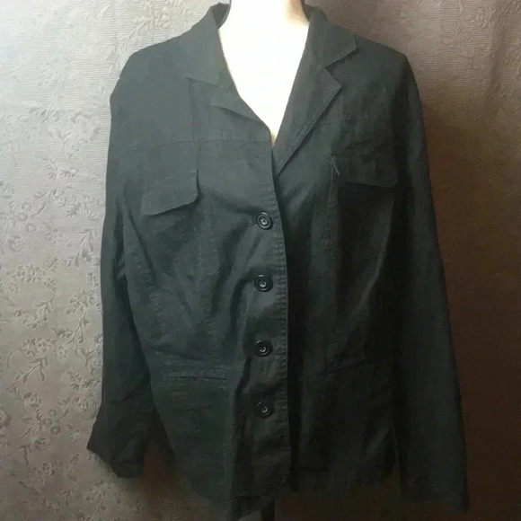 Lane Bryant Jackets & Blazers - LANE BRYANT WOM SZ 18/20 BLACK LINEN-COTTON‎ JACKET GOOD CLEAN CONDITION